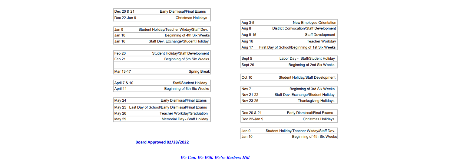 District School Academic Calendar Key for Gulf Coast High School