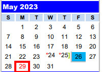 District School Academic Calendar for Hardin Chambers Alter for May 2023