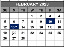 District School Academic Calendar for Mina Elementary for February 2023