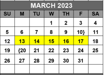 District School Academic Calendar for Mina Elementary for March 2023