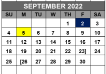 District School Academic Calendar for Red Rock Elementary for September 2022