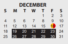 District School Academic Calendar for Blanchette Elementary for December 2022