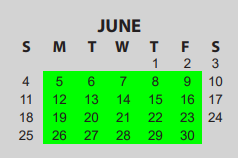 District School Academic Calendar for Homer Dr Elementary for June 2023