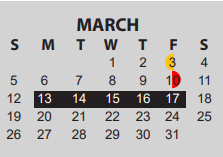 District School Academic Calendar for Bingman Head Start for March 2023