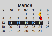 District School Academic Calendar for Paul A Brown Alternative Center for March 2023