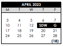 District School Academic Calendar for Cedar Mill Elementary School for April 2023