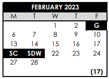 District School Academic Calendar for Westview High School for February 2023
