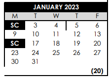 District School Academic Calendar for Raleigh Hills Elementary School for January 2023