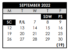 District School Academic Calendar for Five Oaks Middle School for September 2022