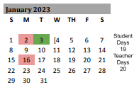 District School Academic Calendar for Miller Heights Elementary for January 2023