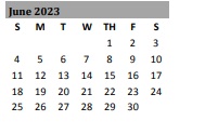 District School Academic Calendar for New Elementary for June 2023