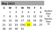 District School Academic Calendar for Lake Belton Middle School for May 2023