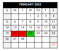 District School Academic Calendar for Brent Elementary School for February 2023