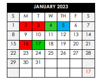 District School Academic Calendar for Barden Elementary School for January 2023