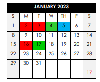 District School Academic Calendar for Ingram/pye Elementary School for January 2023