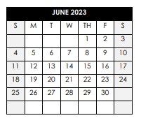 District School Academic Calendar for Alexander II Magnet School for June 2023