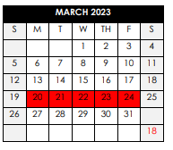 District School Academic Calendar for West Blocton Middle School for March 2023