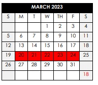 District School Academic Calendar for Bibb County Junior High School for March 2023