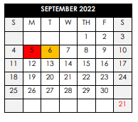 District School Academic Calendar for Rosa Taylor Elementary School for September 2022