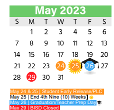 District School Academic Calendar for Academy At West Birdville for May 2023