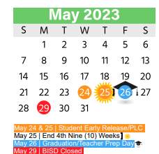 District School Academic Calendar for Homebound for May 2023