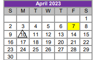 District School Academic Calendar for Fabra Elementary for April 2023