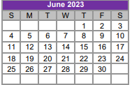 District School Academic Calendar for Curington Elementary for June 2023