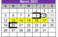 District School Academic Calendar for Curington Elementary for March 2023