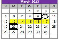 District School Academic Calendar for New Elementary for March 2023