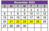 District School Academic Calendar for New Elementary for November 2022