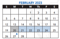 District School Academic Calendar for John W Mccormack for February 2023