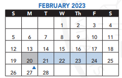 District School Academic Calendar for Academy Of Public Service for February 2023