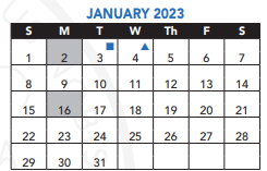 District School Academic Calendar for Ellis Mendell for January 2023
