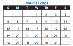 District School Academic Calendar for Social Justice Academy for March 2023