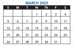 District School Academic Calendar for Academy Of Public Service for March 2023