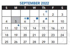 District School Academic Calendar for James P Timilty Middle for September 2022