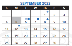 District School Academic Calendar for Academy Of Public Service for September 2022