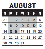 District School Academic Calendar for Jamestown Elementary School for August 2022