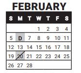 District School Academic Calendar for University Hill Elementary School for February 2023