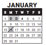 District School Academic Calendar for Angevine Middle School for January 2023
