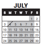 District School Academic Calendar for Justice High Charter School for July 2022