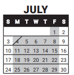 District School Academic Calendar for University Hill Elementary School for July 2022