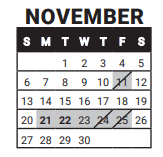 District School Academic Calendar for Horizons K-8 Alternative Charter School for November 2022