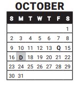 District School Academic Calendar for Casey Middle School for October 2022
