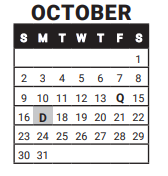 District School Academic Calendar for Crest View Elementary School for October 2022