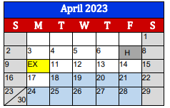 District School Academic Calendar for Lighthouse Learning Center - Jjaep for April 2023