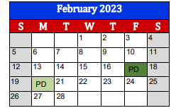 District School Academic Calendar for Brazosport High School for February 2023