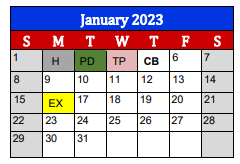 District School Academic Calendar for Lake Jackson Intermediate for January 2023