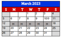 District School Academic Calendar for Lighthouse Learning Center - Jjaep for March 2023