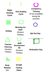 District School Academic Calendar Legend for Alton Elementary